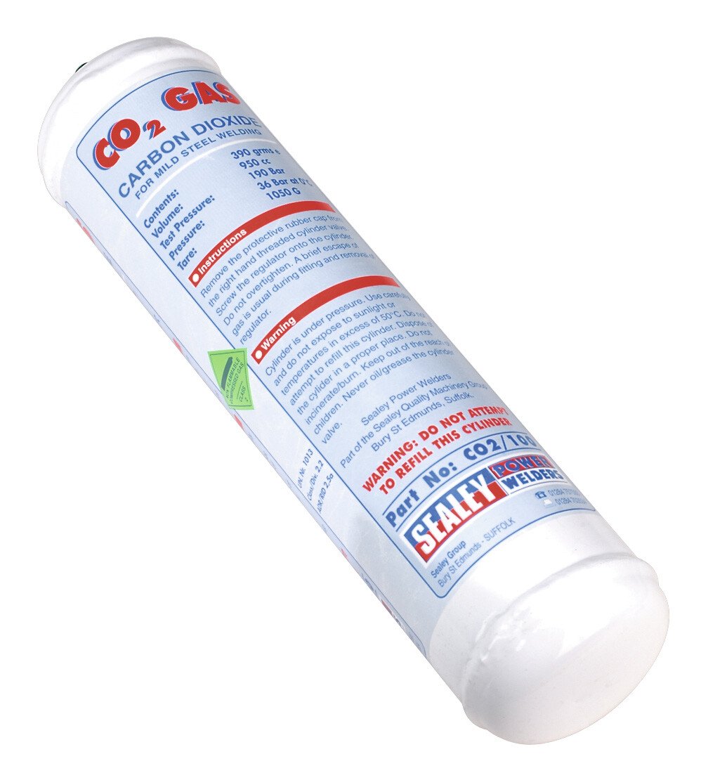Sealey CO2/100 Gas Cylinder Disposable Carbon Dioxide 390grm