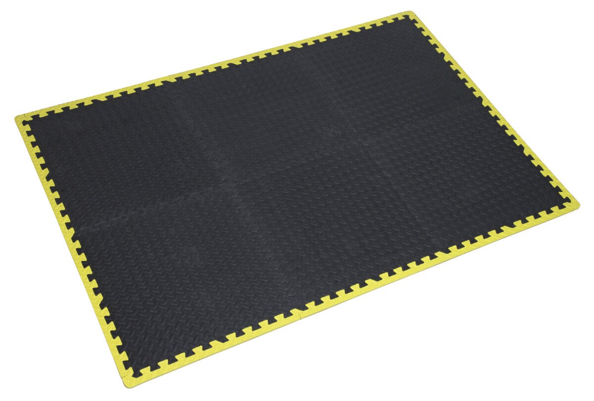Sealey MIC1218Y3 Interlocking Comfort Workshop Mat Set 1240 x 1825mm with Hi-Vis Edges