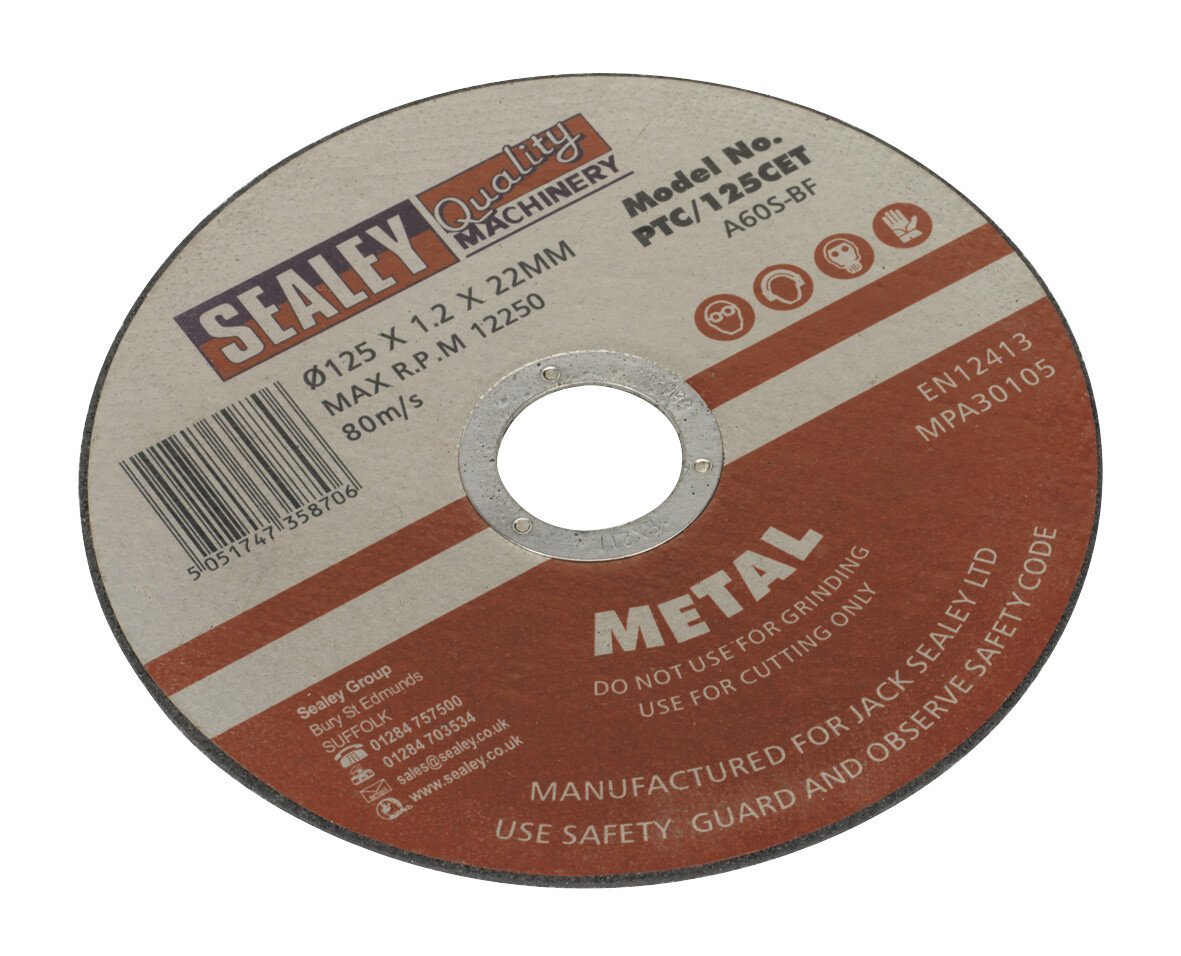 Sealey PTC/125CET Cutting Disc 125 x 1.2 x 22mm