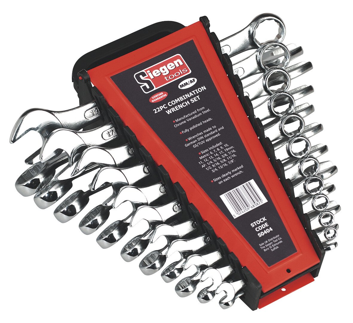 Sealey S0404 Combination Wrench Set 22pc Metric Imperial from