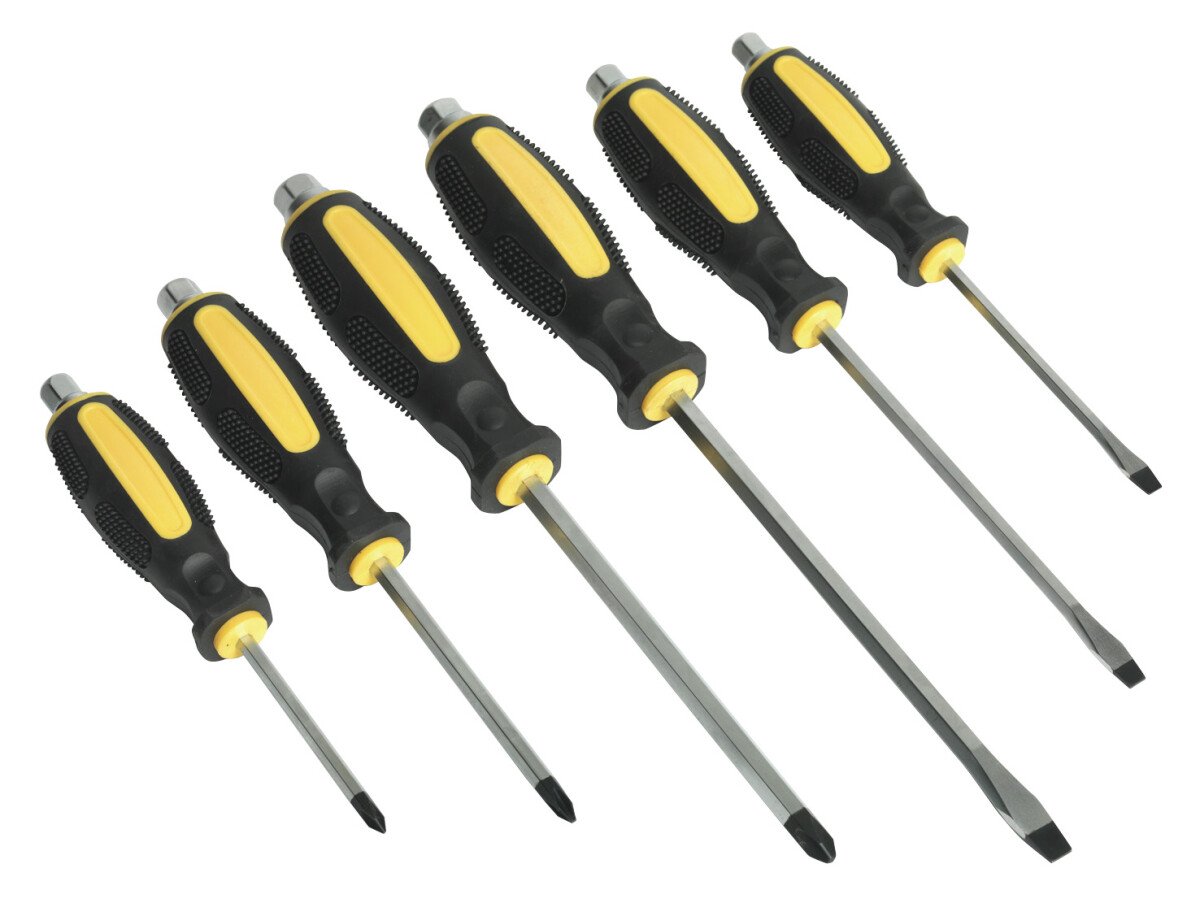 Sealey S0753 Screwdriver Set 6pc Hammer Thru