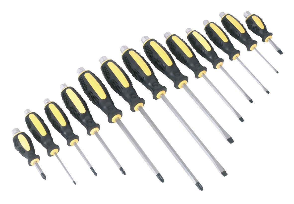 Sealey S0754 Screwdriver Set Hammer-Through 13pc