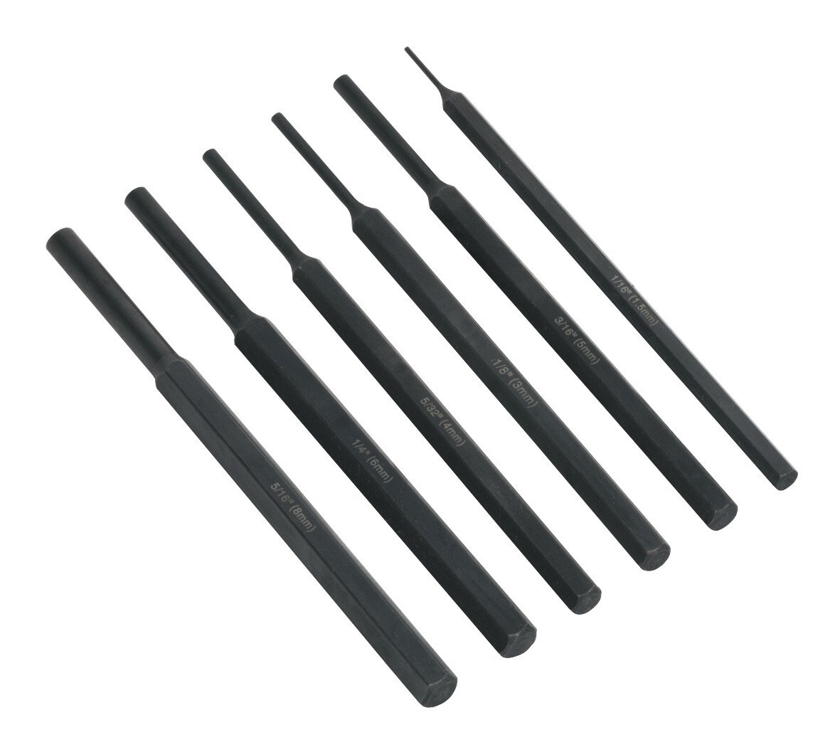 Sealey S0800 Parallel Pin Punch Set 6pc