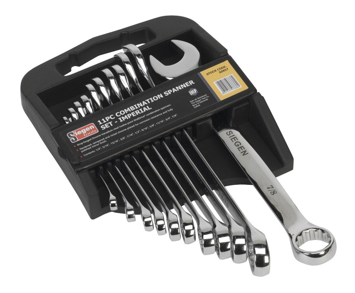 Sealey S0857 Combination Spanner Set 11pc Imperial