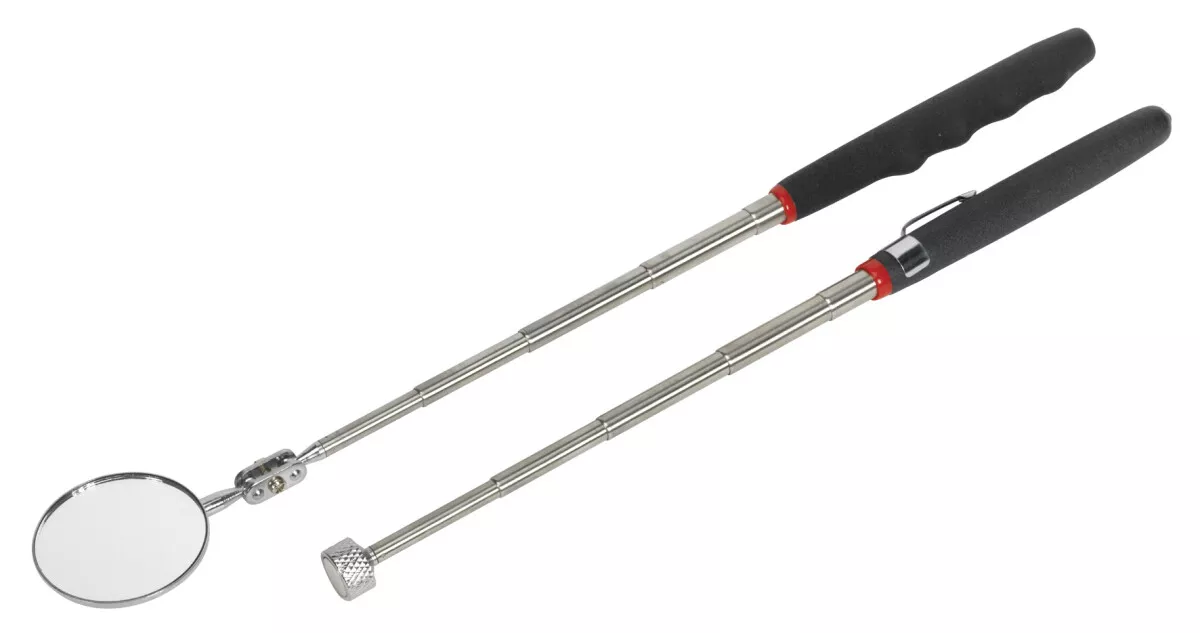 Sealey S0940 Telescopic Magnetic Pick-Up Tool & Inspection Mirror Set 2pc