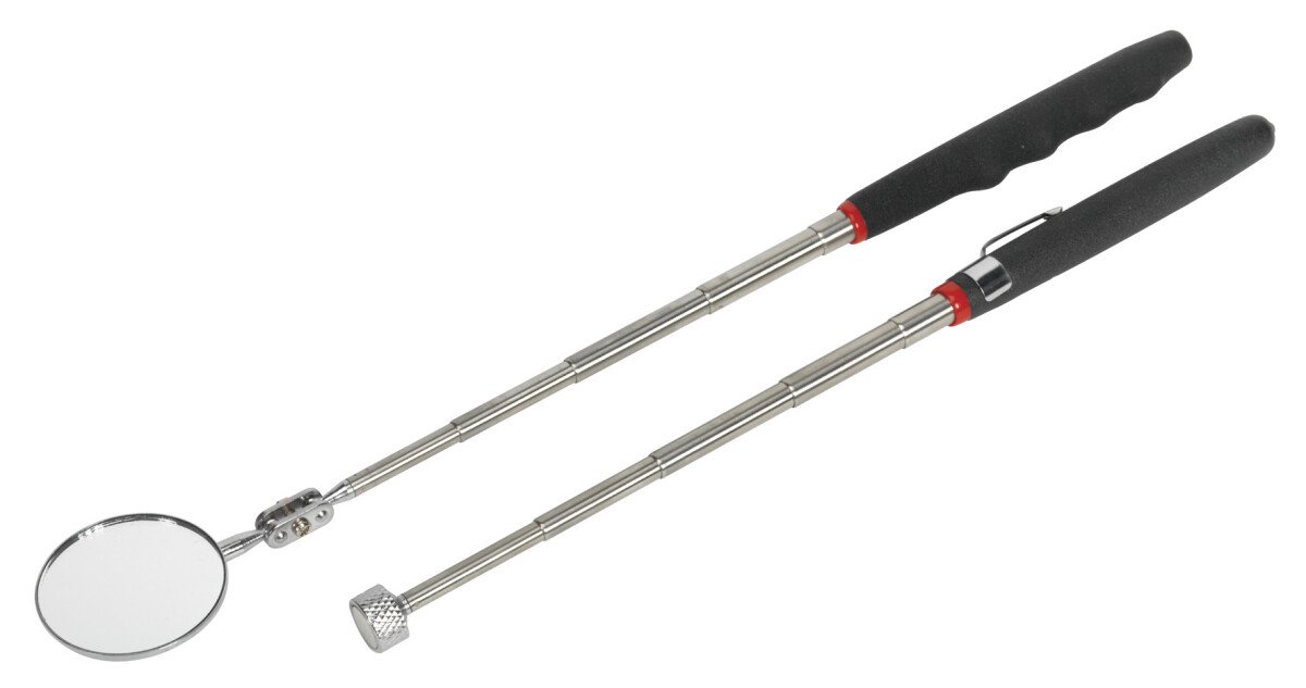 Sealey S0940 Telescopic Magnetic Pick-Up Tool & Inspection Mirror Set 2pc