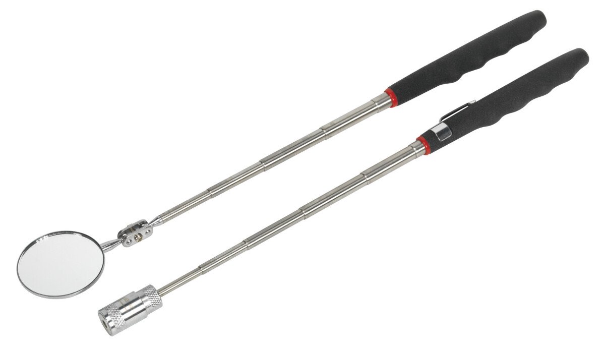 Sealey S0941 Telescopic Magnetic LED Pick-Up Tool & Inspection Mirror Set 2pc