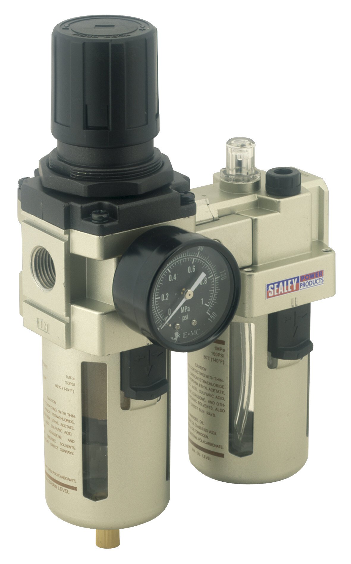 Sealey SA206 Air Filter/Regulator/Lubricator Max Air Flow 105cfm