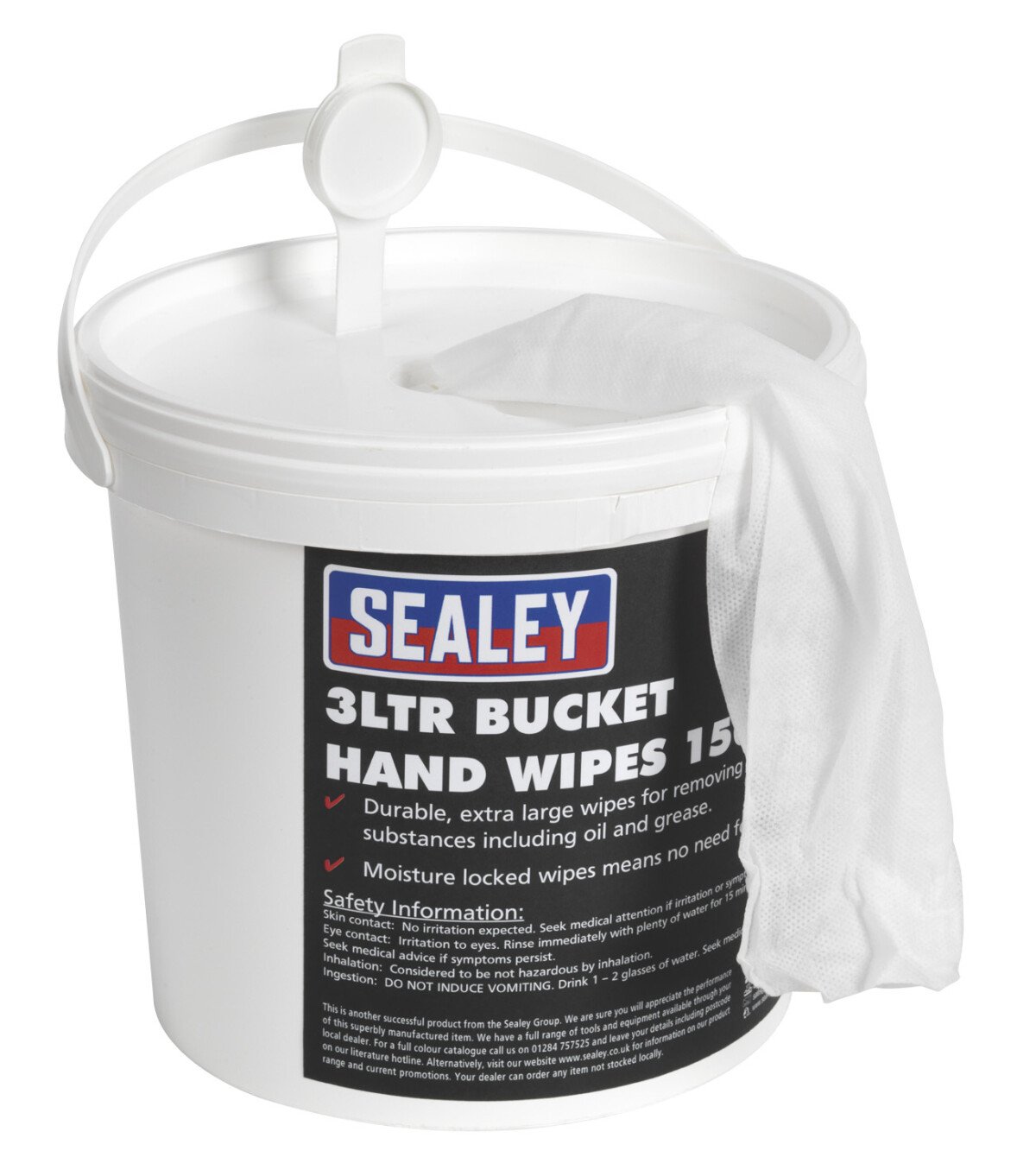 Sealey SCW3 Hand Wipes Bucket 3ltr Pack of 150
