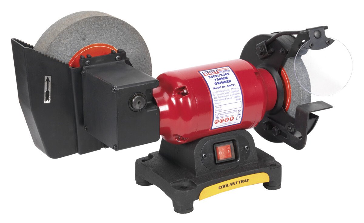 Sealey SM521 Bench Grinder Wet & Dry 200/150mm 250W/230V