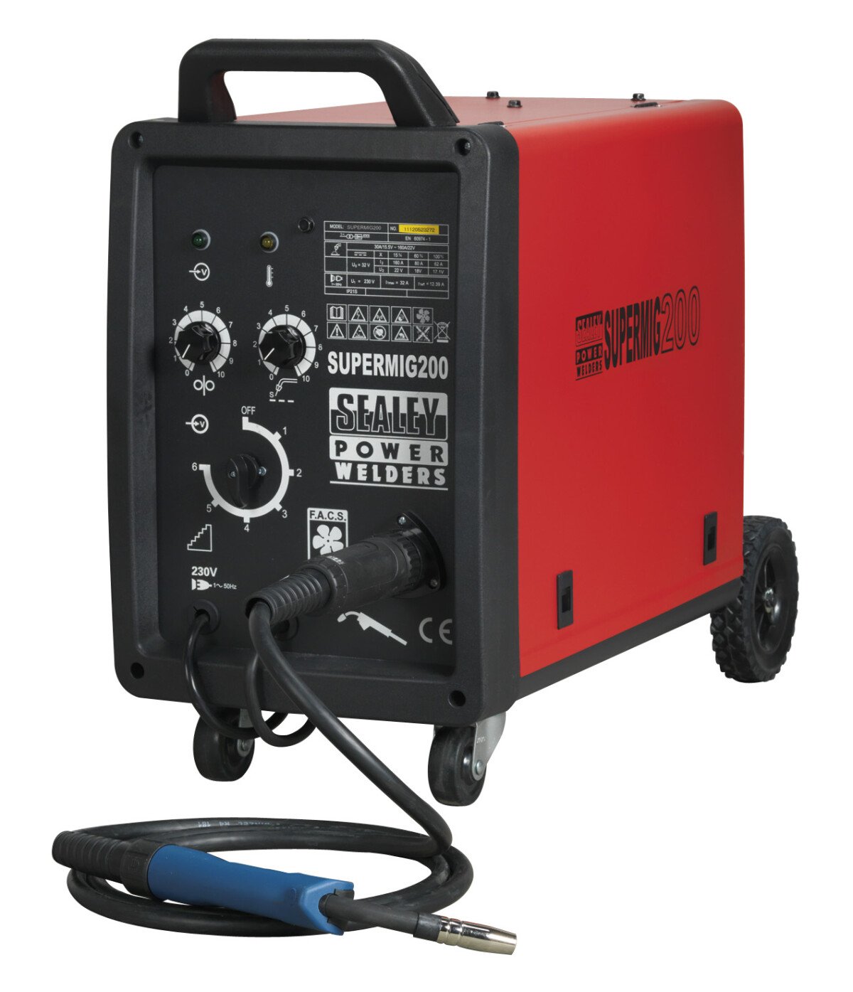 Sealey SUPERMIG200 Professional MIG Welder 200Amp 230V with Binzel Euro Torch
