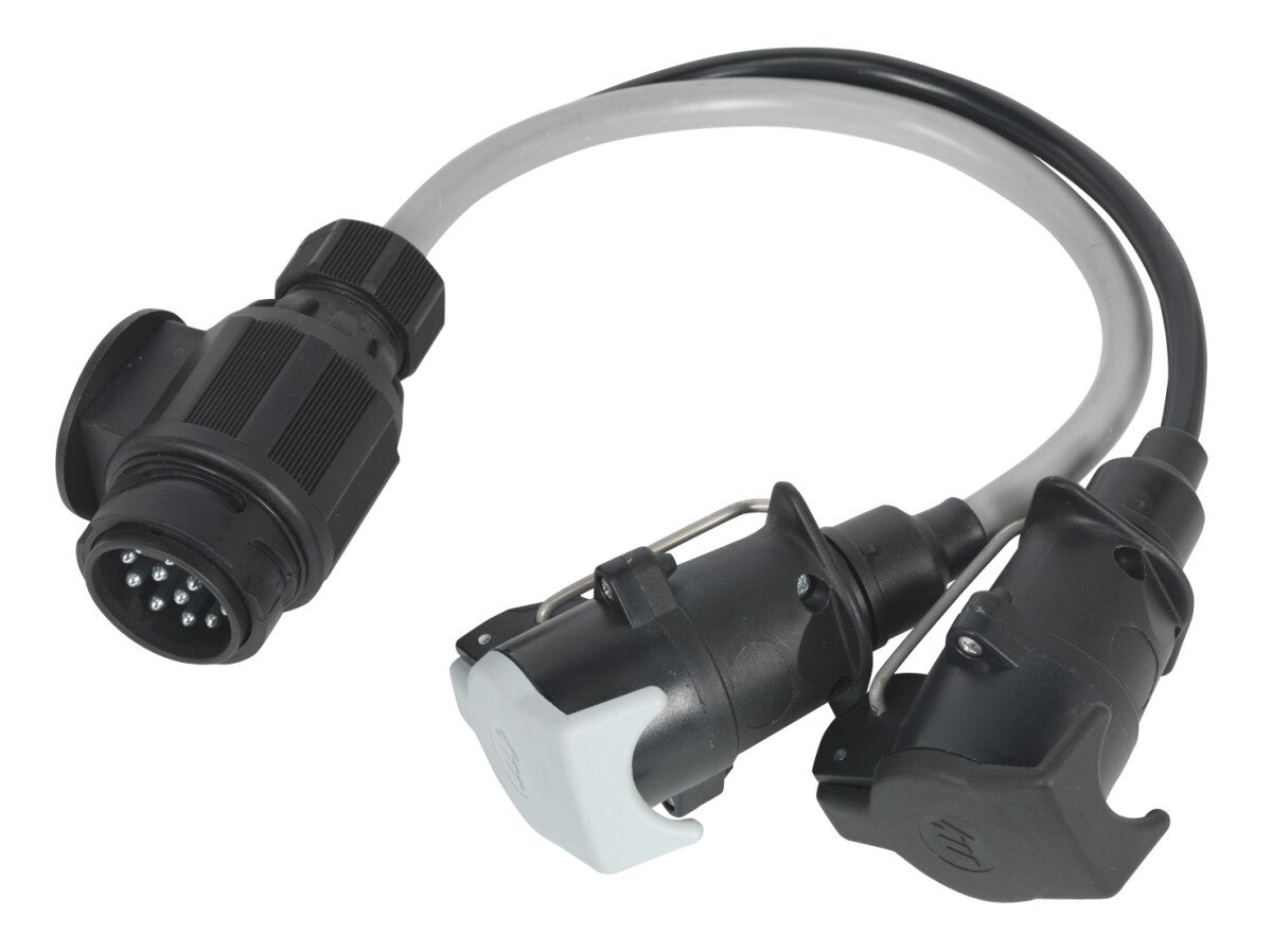 Sealey TB55 Conversion Lead 13-Pin Euro to 7-Pin N & S Type Plugs 12V