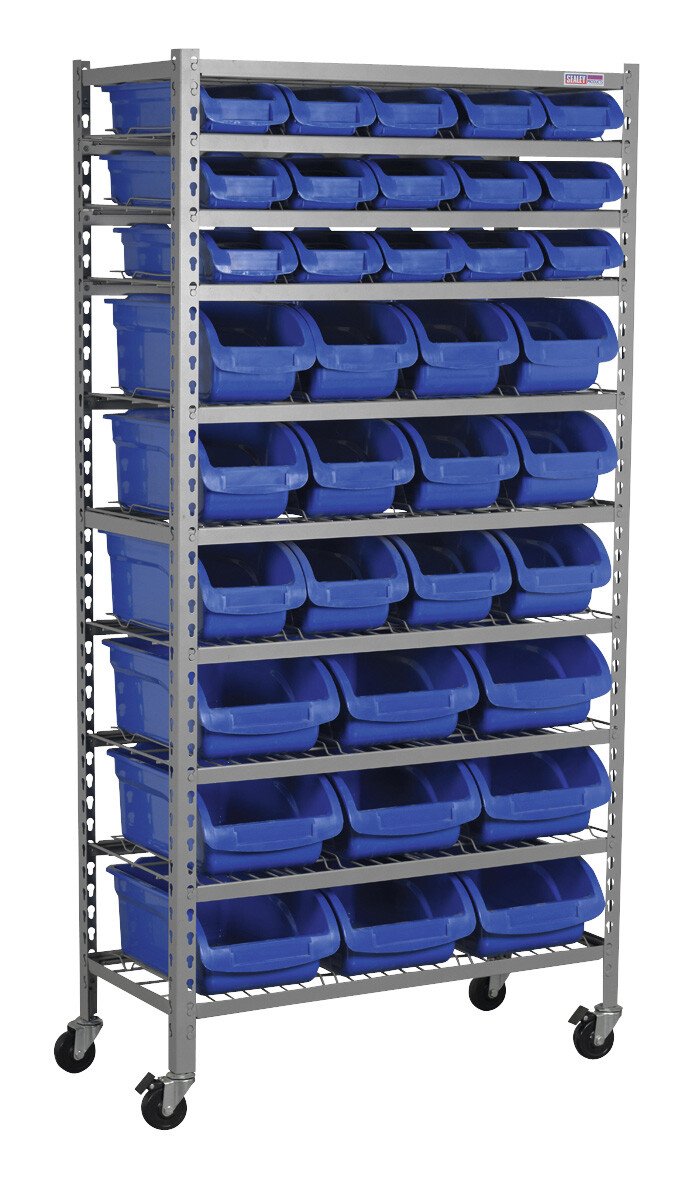 Sealey TPS36 Mobile Bin Storage System 36 Bins