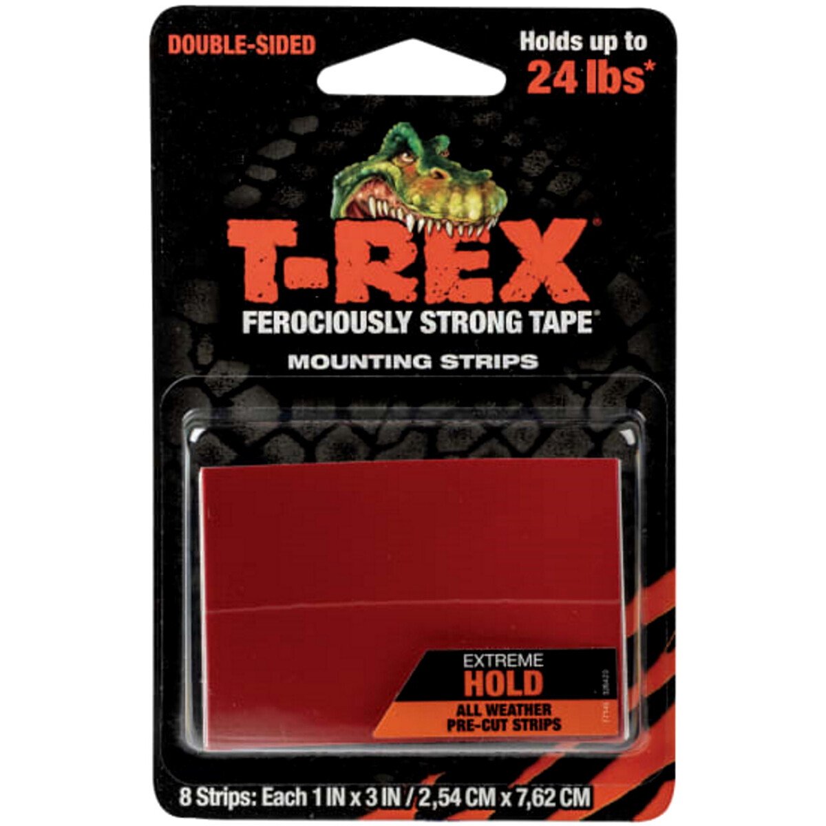 Shurtape 286252 T-REX® Double-Sided Extreme Hold Mounting Strips 2.54 x 7.62cm (Pack of 8)