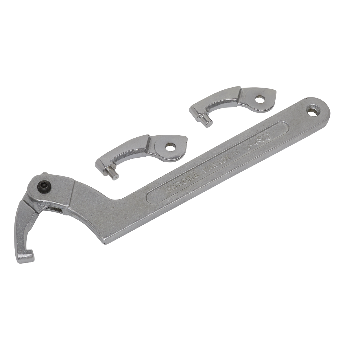 Sealey SMC2L Adjustable C Spanner - Hook & Pin Wrench Set 4pc 51-121mm
