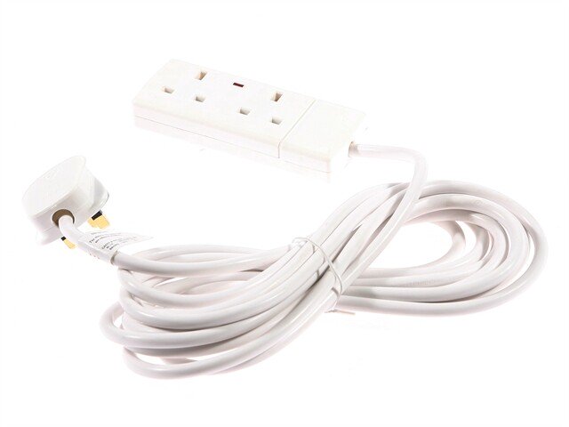 SMJ SMJF2W5MP Extention Lead 2 Sockets 5 Metre 13mp Neon