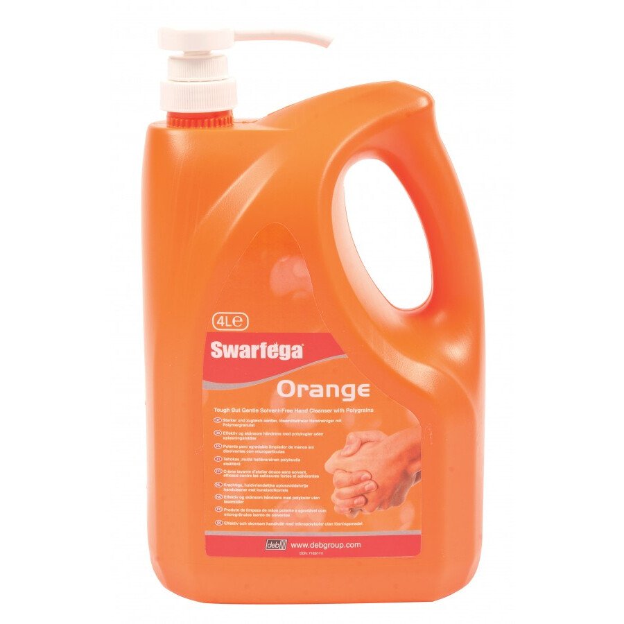 Deb SOR4LMP Swarfega® Orange Hand Cleanser - 4 Litre Pump Bottle