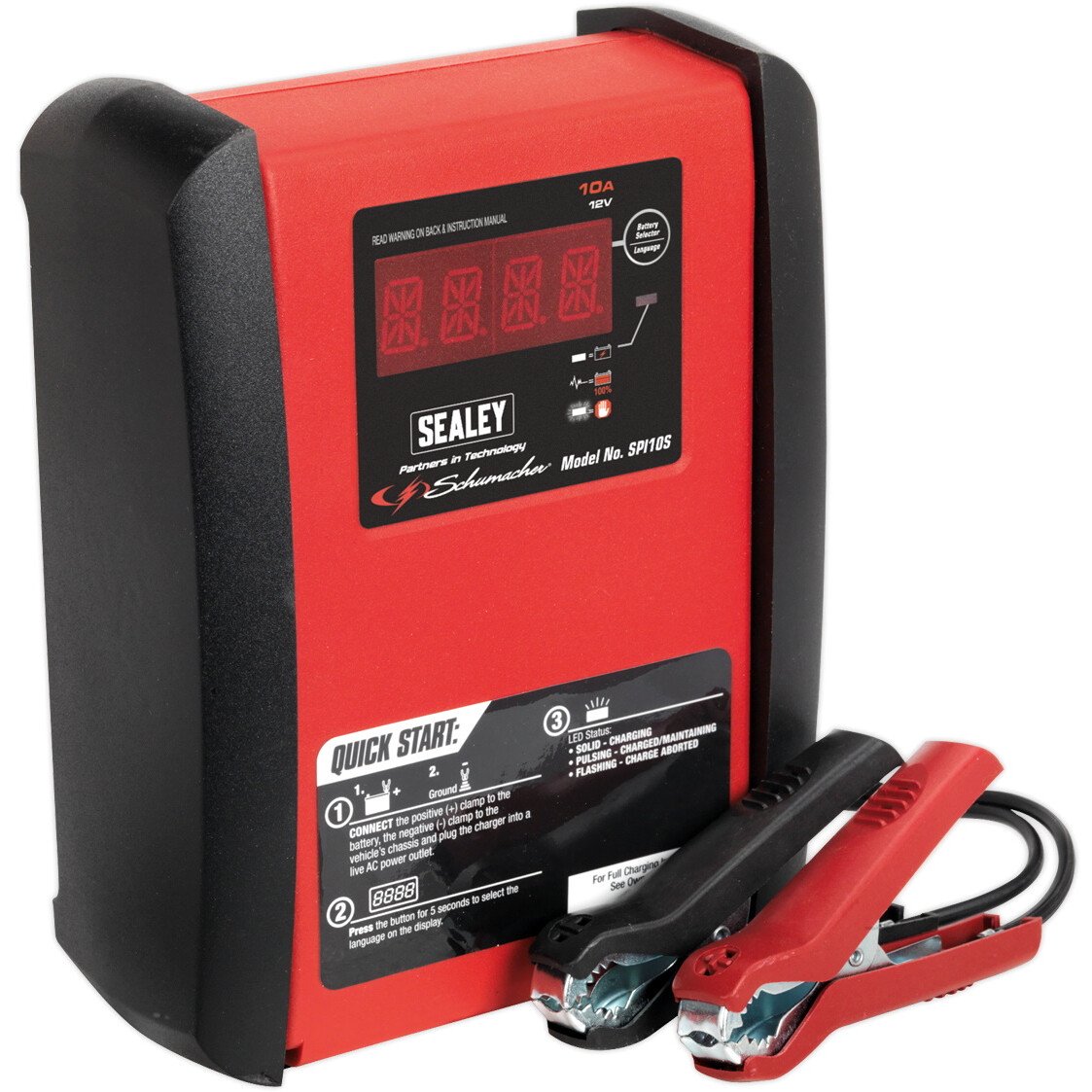 Sealey SPI10S Intelligent Speed Charge Battery Charger 10Amp 12V