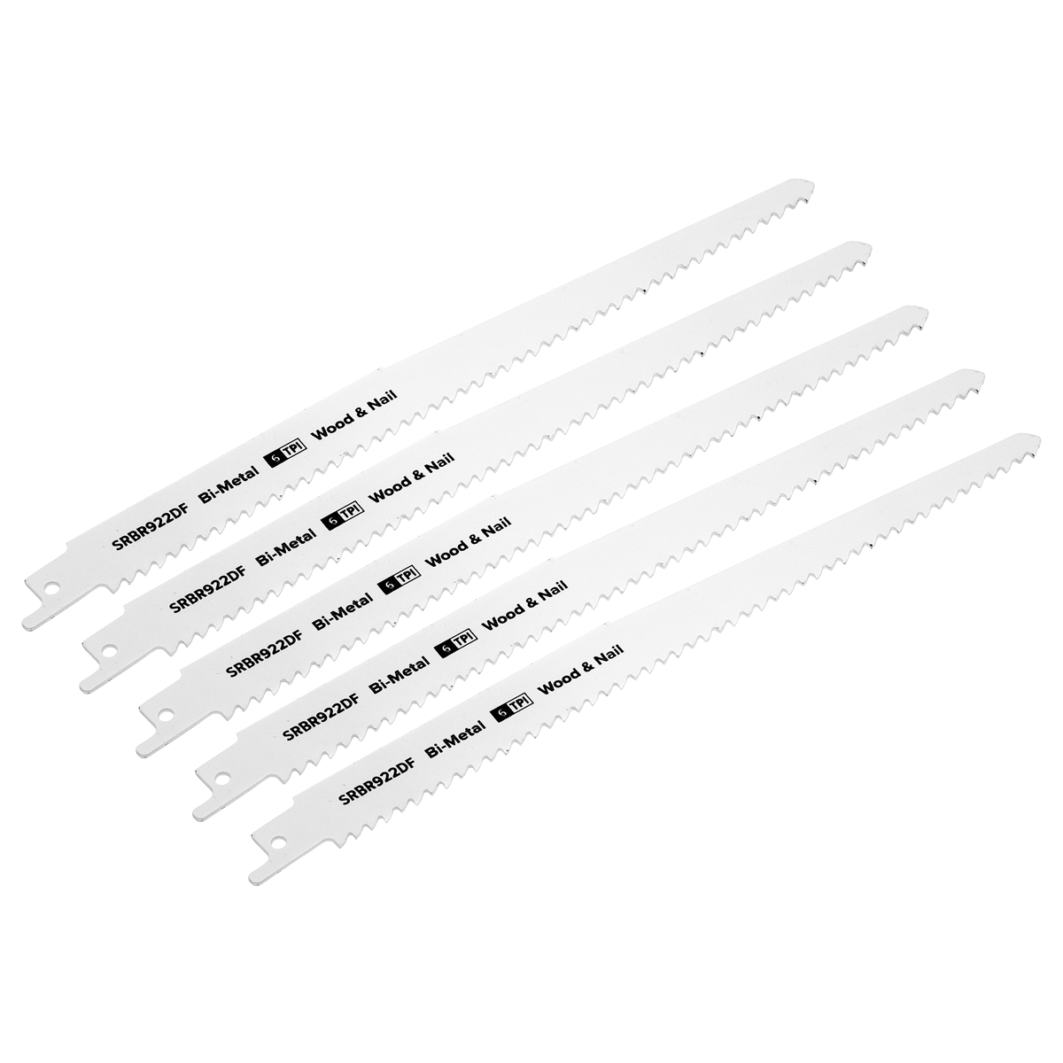 Sealey SRBR922DF Reciprocating Saw Blade Wood & Nail 230mm 6tpi - Pack of 5