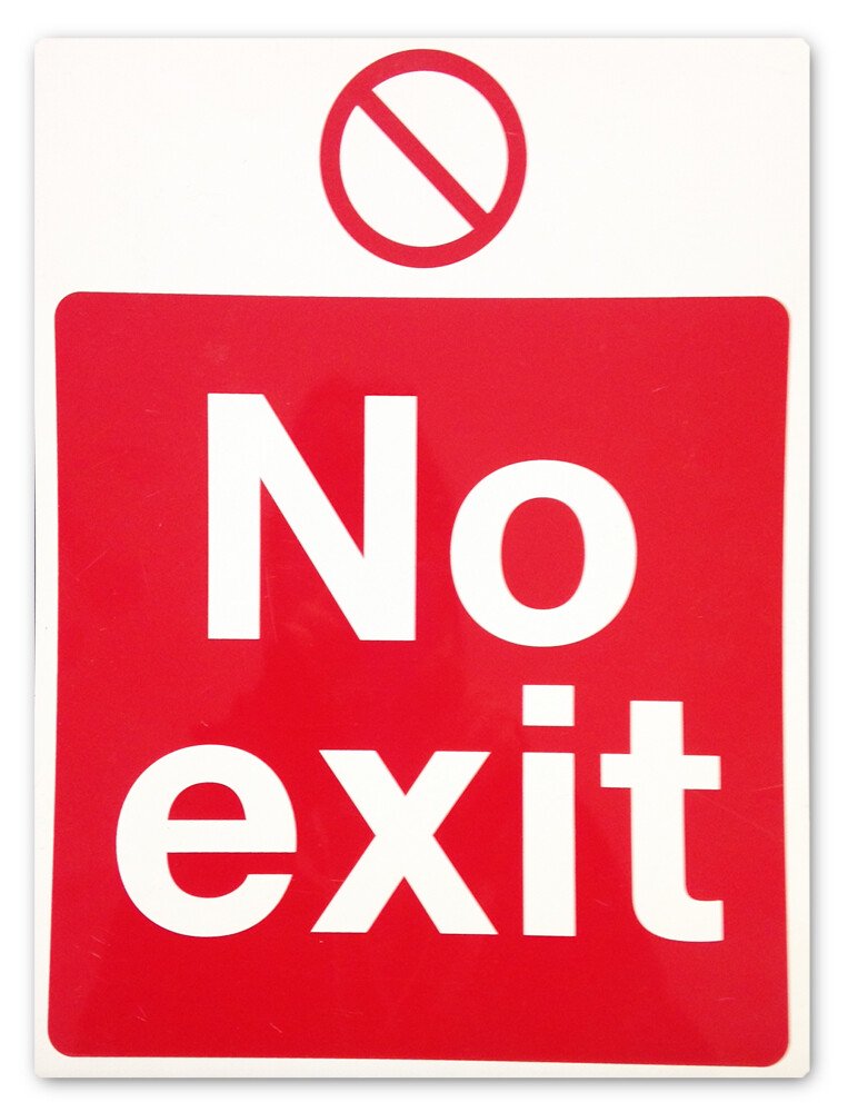 Signs & Labels P75AR  'No Exit' 400x300mm Rigid Plastic Safety Sign