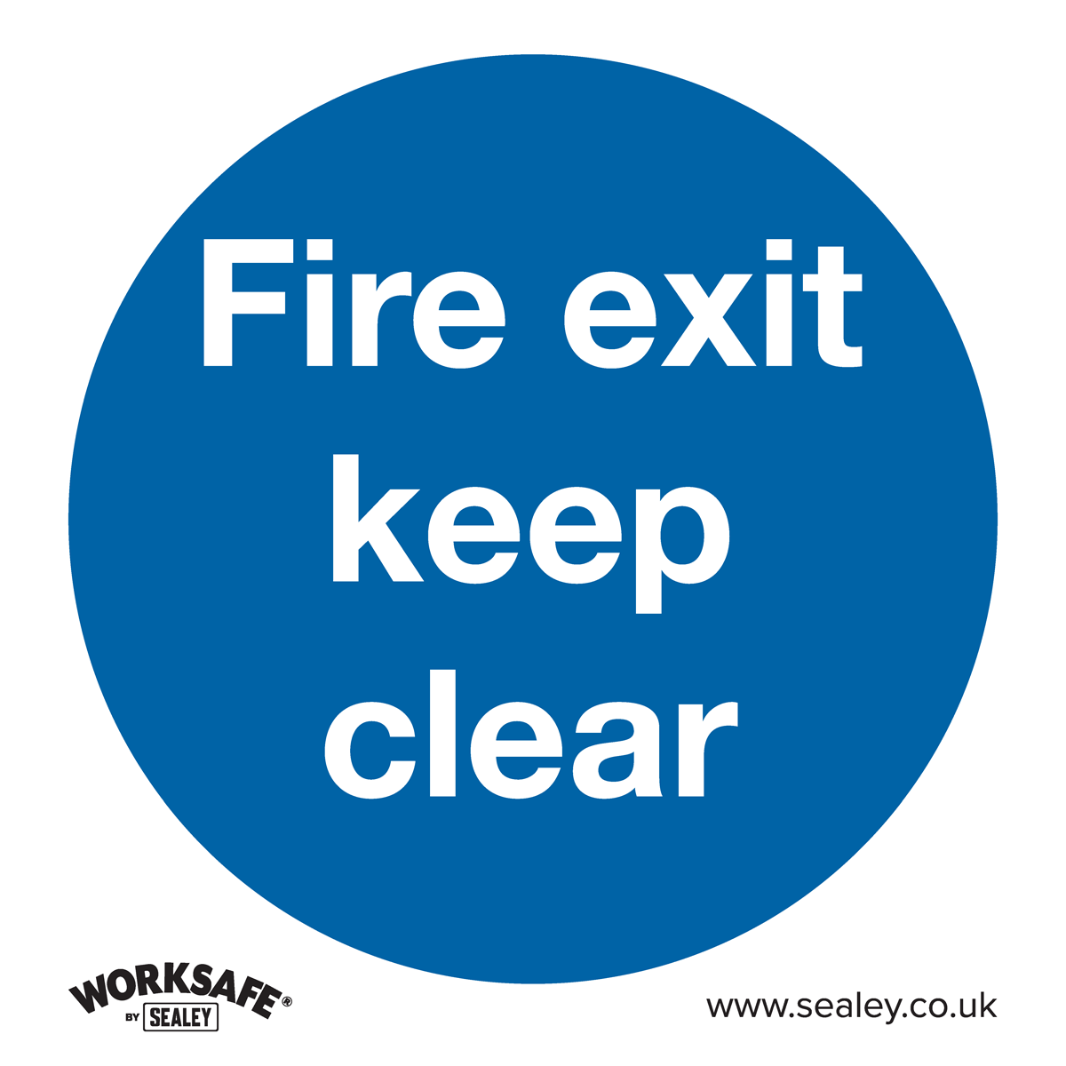 Sealey SS2V10 Mandatory Safety Sign - Fire Exit Keep Clear - Self-Adhesive Vinyl - Pack of 10