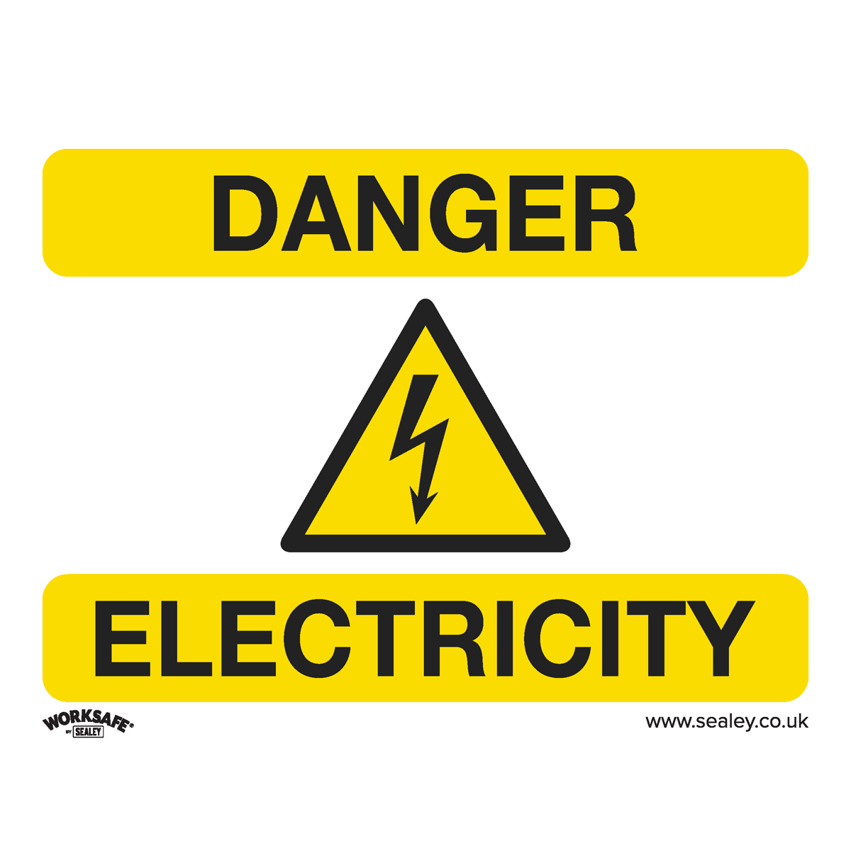 Sealey SS41V1 Warning Safety Sign - Danger Electricity - Self-Adhesive Vinyl
