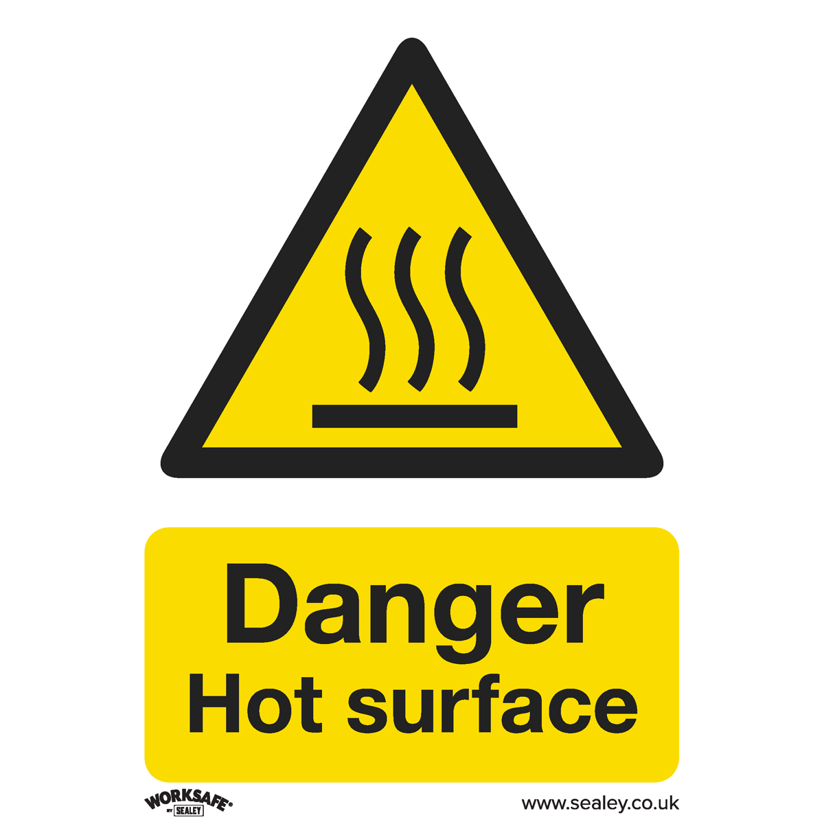 Sealey SS42P1 Warning Safety Sign - Danger Hot Surface - Rigid Plastic