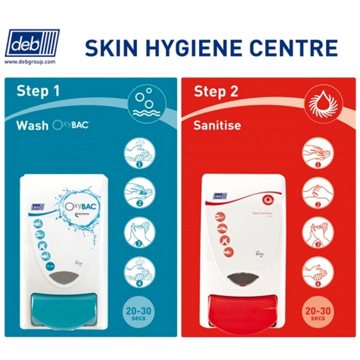 Deb SSC2FWS Skin Hygiene Centre 2-Step Wash/Sanitise