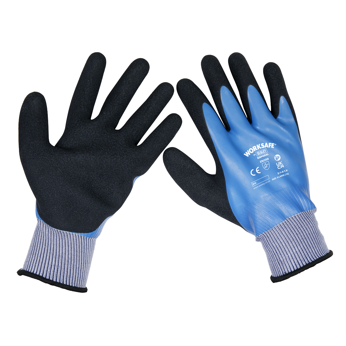 Sealey SSP49XL Waterproof Latex Gloves X-Large - Pair