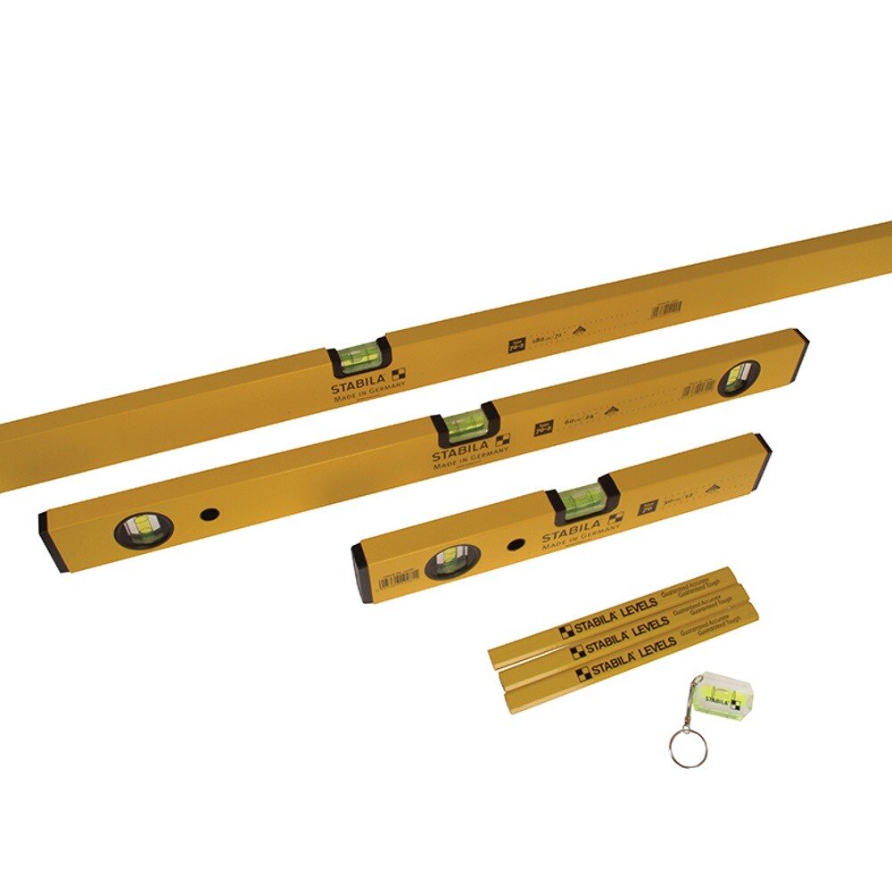 Stabila 70-2 14955 Double Plumb Spirit Level Pack 30cm 60cm & 180cm STB702COMBI