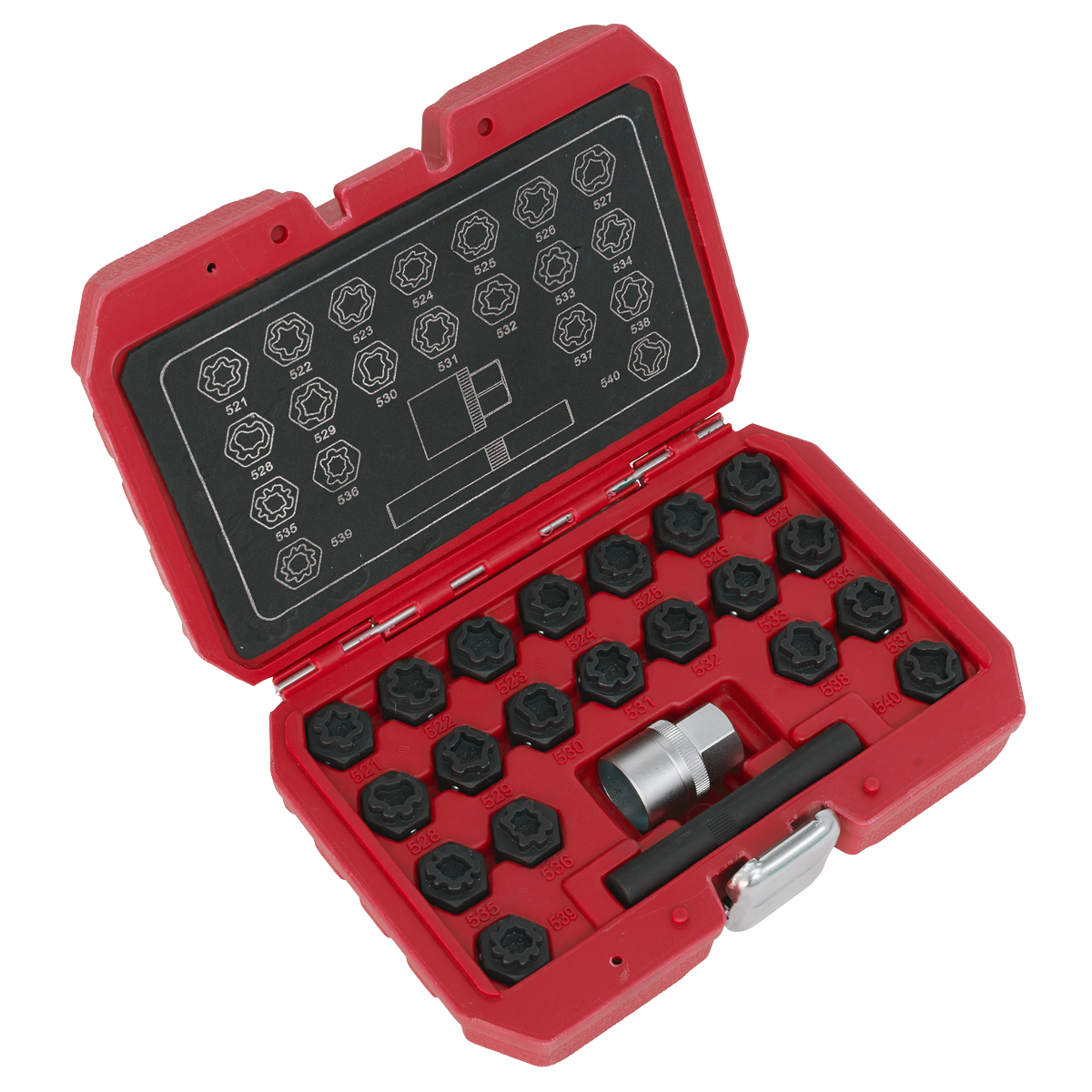 Sealey SX220 Locking Wheel Nut Key Set 22pc - VAG