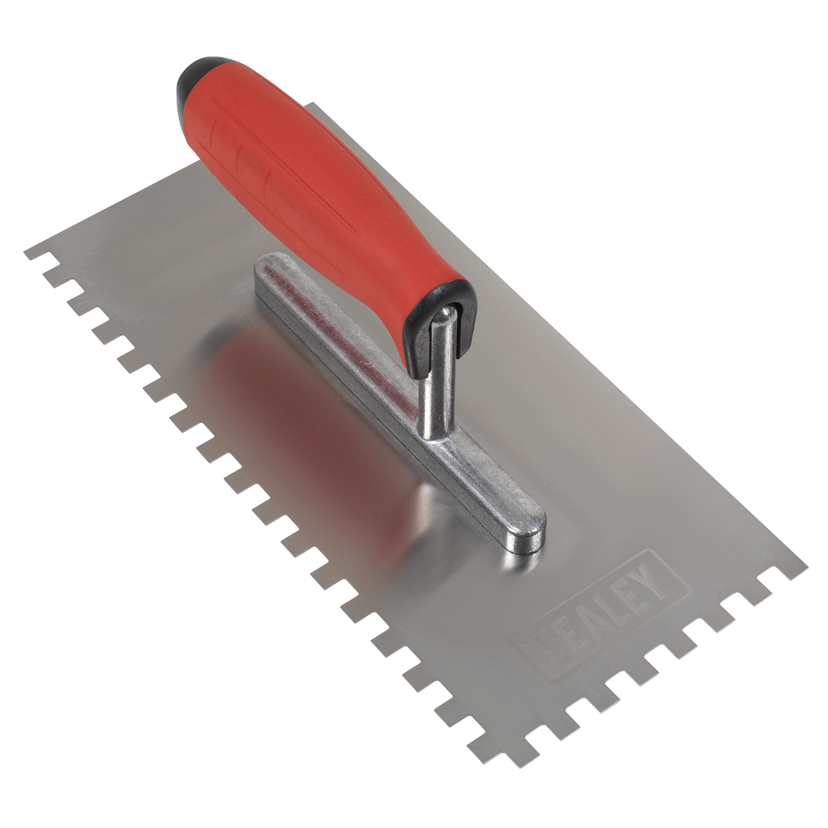 Sealey T7808 Stainless Steel 270mm Notch Trowel - Rubber Handle - 8mm