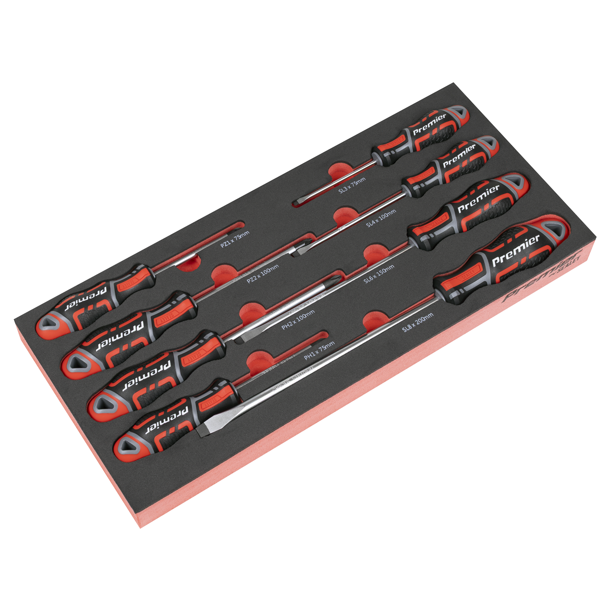 Sealey TBT53 Premier Screwdriver Set with Tool Tray 8pc