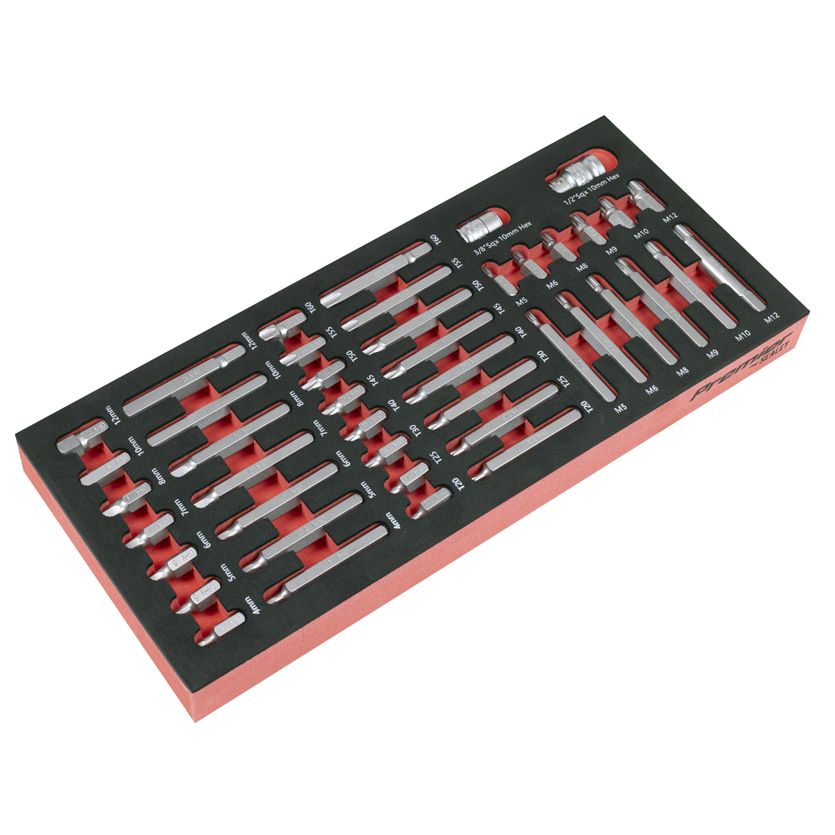 Sealey TBT60 Premier TRX-Star*, Hex & Spline Bit Set with Tool Tray 44pc