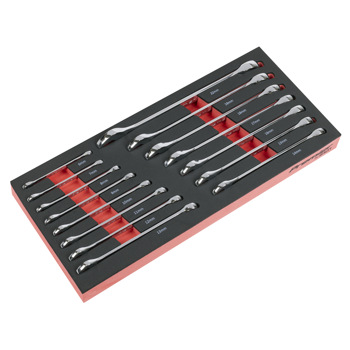 Sealey TBT48 Premier Combination Spanner Set with Tool Tray 15pc
