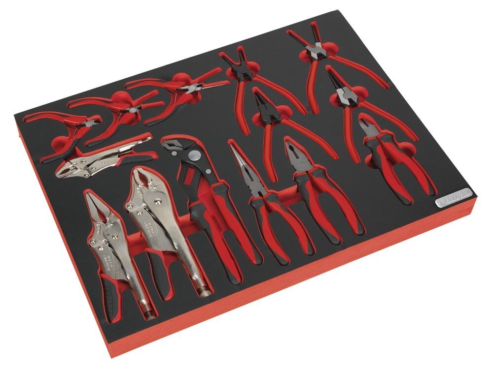 Sealey TBTP05 Tool Tray with Pliers Set 14pc