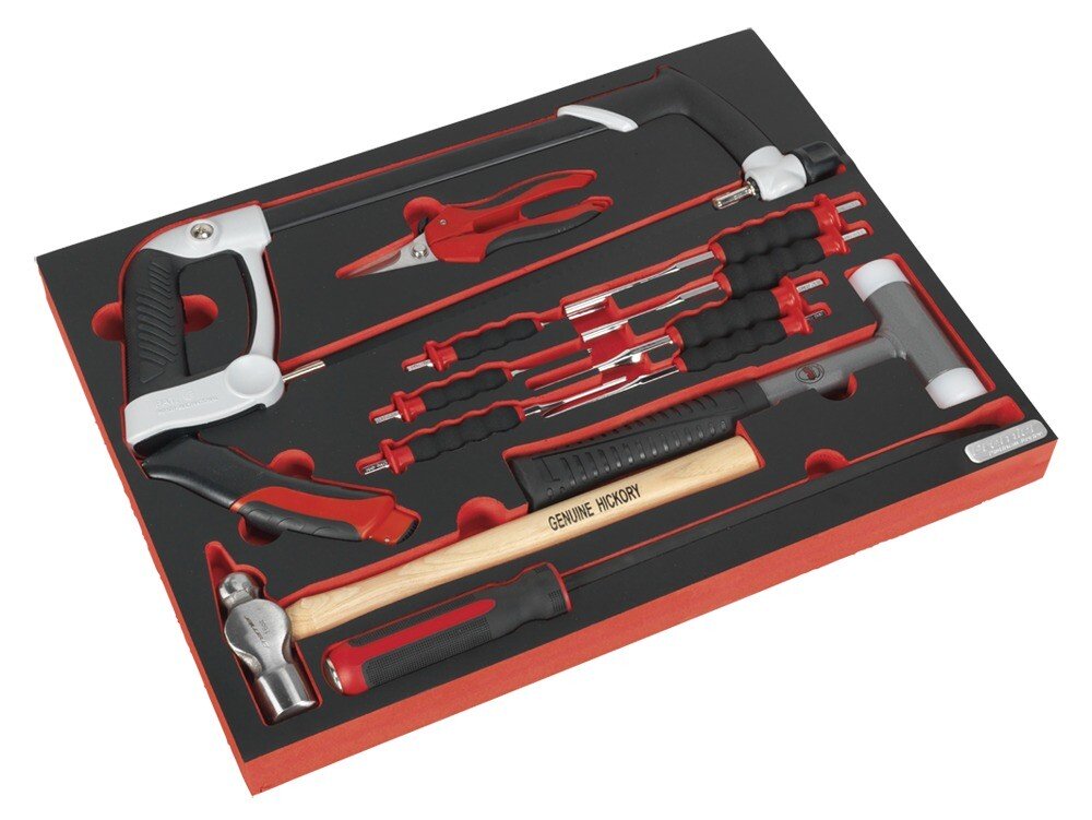 Sealey TBTP06UK Tool Tray with Hacksaw, Hammers & Punches 13pc