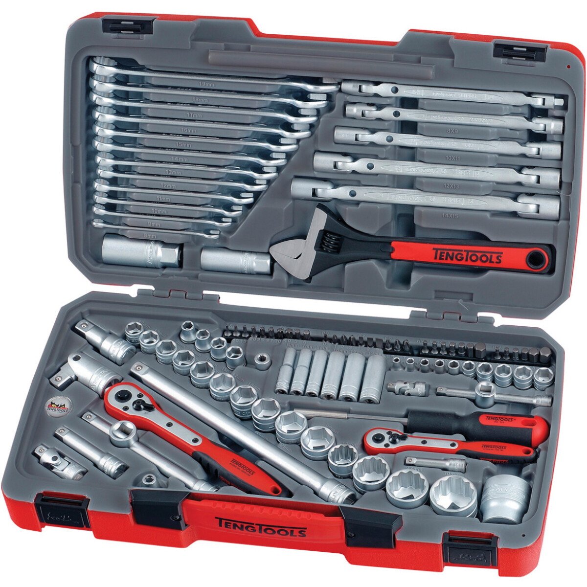 Teng Tools TM106 106 Piece 1/4", 3/8" and 1/2" Drive Metric Socket and Tool Set