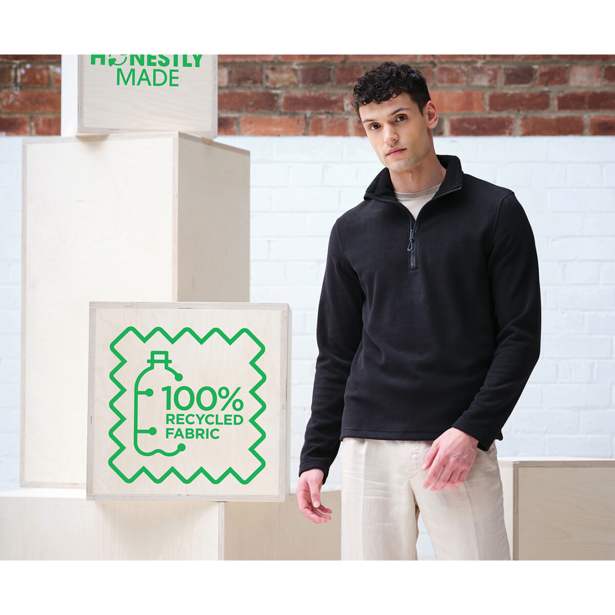 Regatta TRF636 Honestly Made Recycled Micro Half Zip Fleece