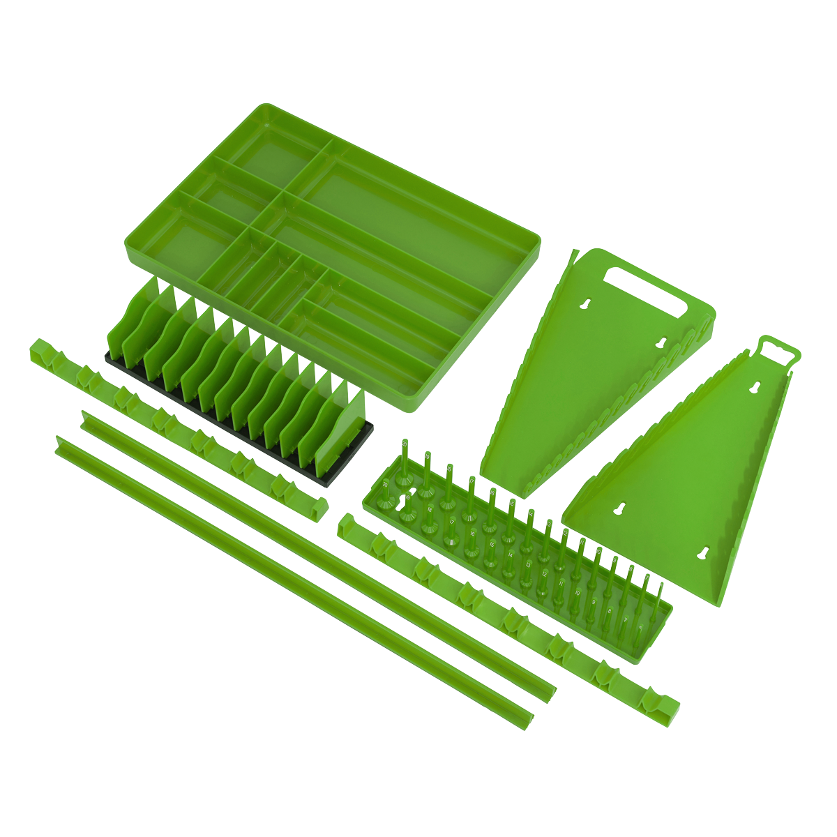Sealey TSK01HV Tool Storage Organizer Set 9pc - Hi-Vis Green