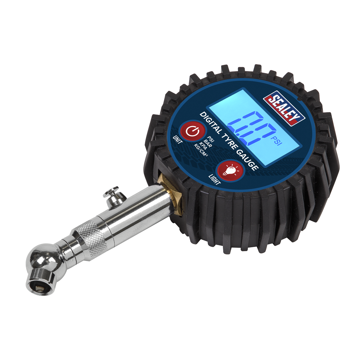 Sealey TST001 Digital Tyre Pressure Gauge with Swivel Head & Quick Release