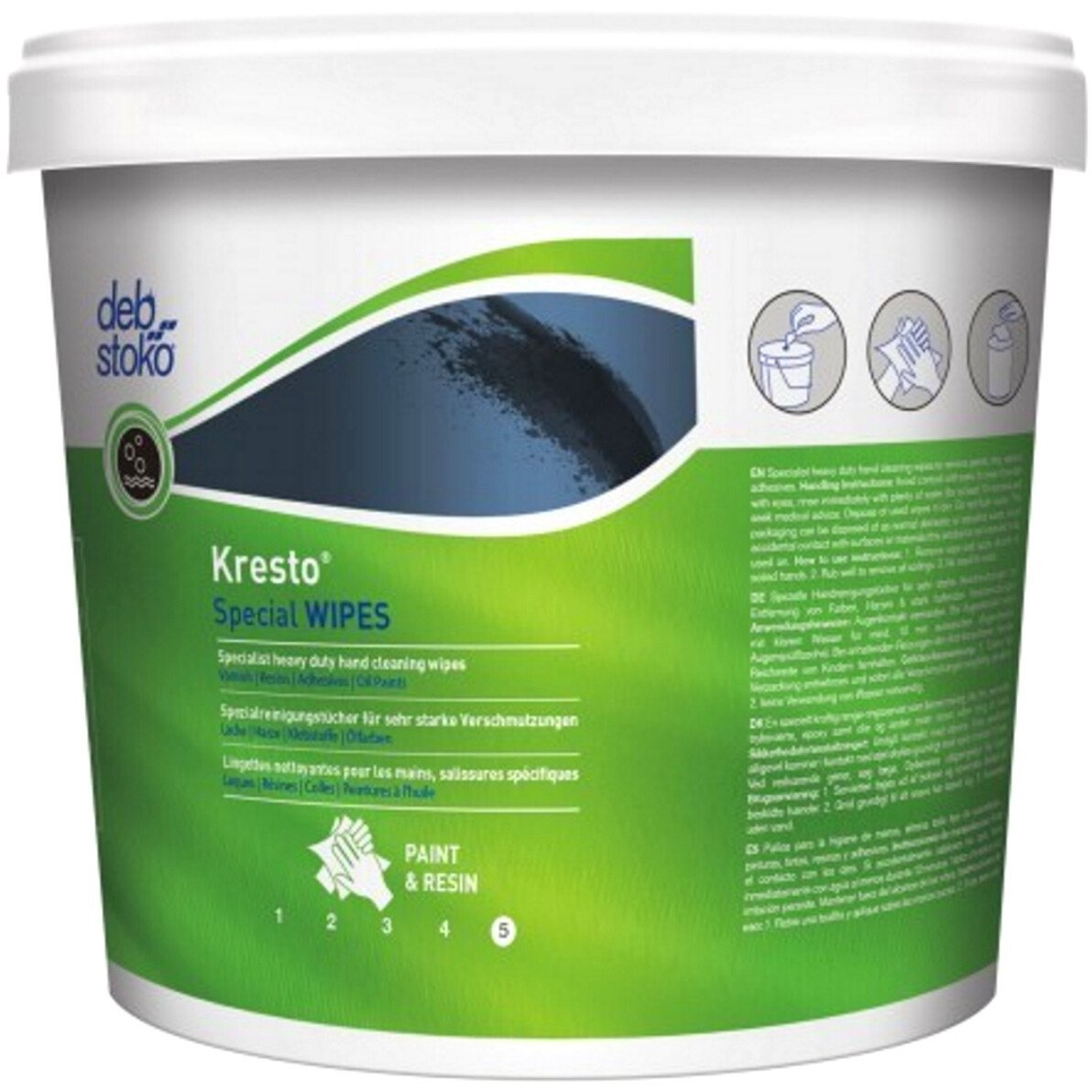 Deb ULT150W Kresto® Special Ultra-Heavy Duty Hand Cleansing Wipes - (Carton of 4 x 150 Wipe Tub) 