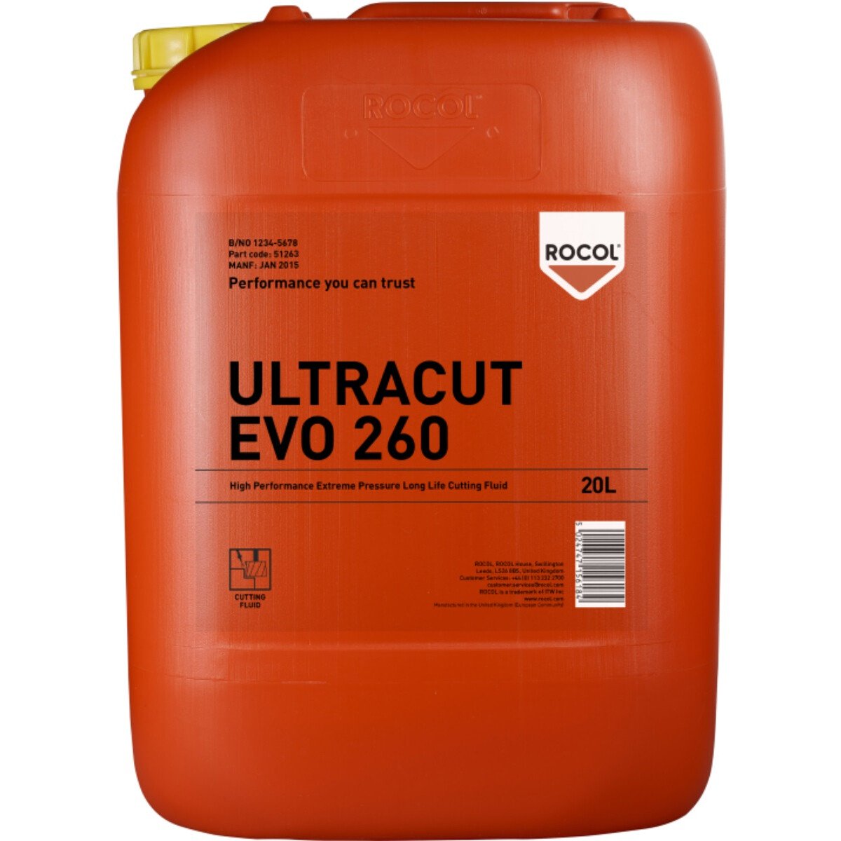Rocol 51263 ULTRACUT EVO 260 Long Life EP Cutting Fluid 20ltr