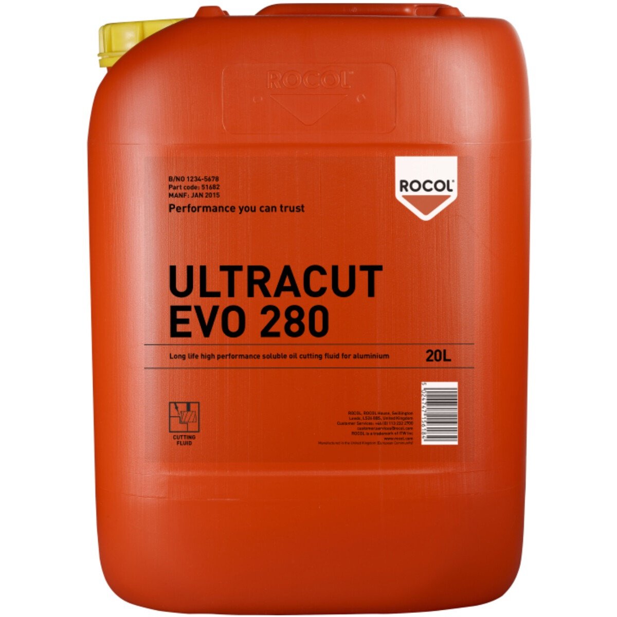 Rocol 51682 Ultracut EVO 280 Aluminium Operator Friendly Cutting Fluid 20Ltr