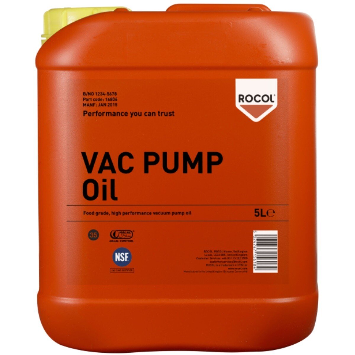 Rocol 16806 Vac Pump Oil 5ltr 
