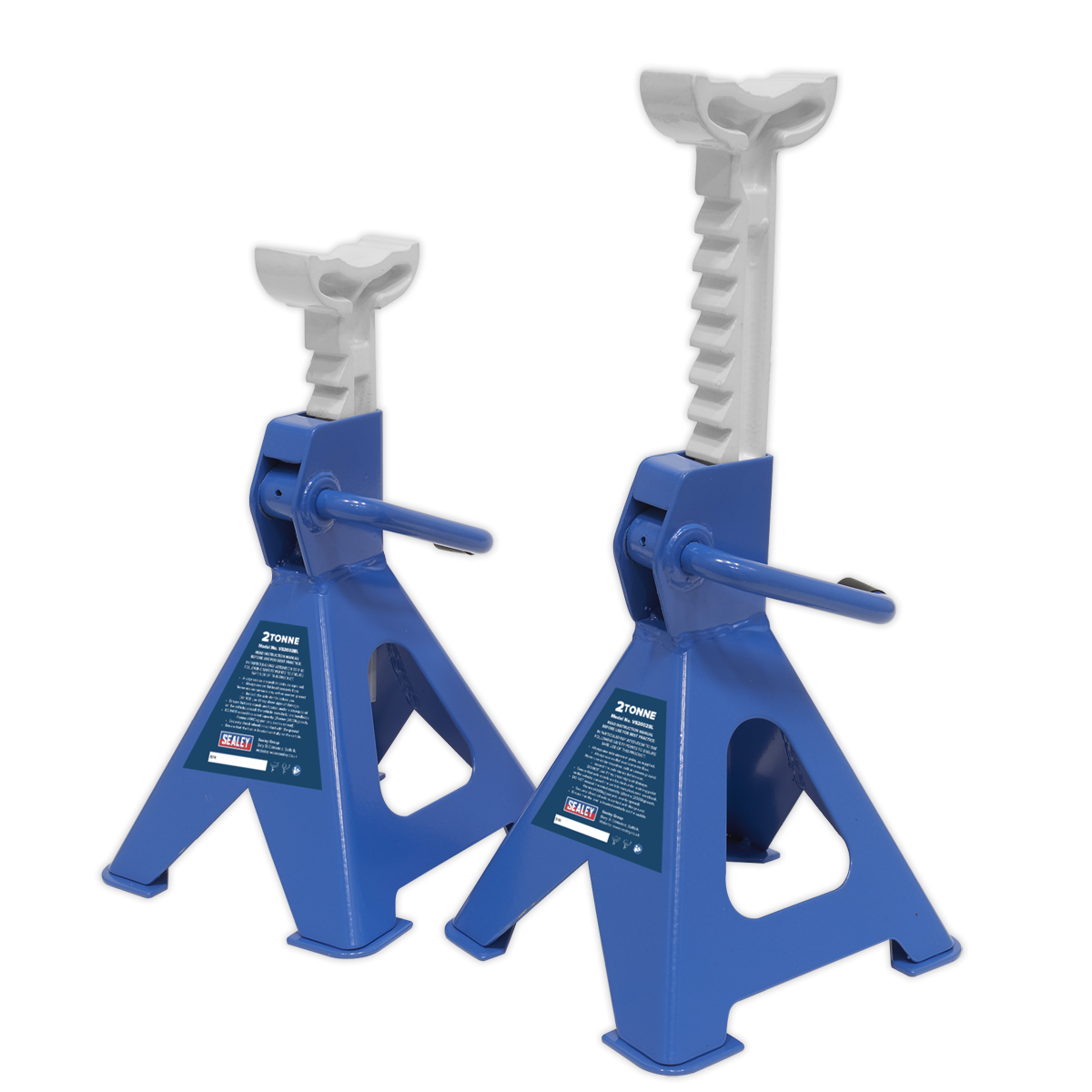 Sealey VS2002BL Axle Stands (Pair) 2tonne Capacity per Stand Ratchet Type - Blue