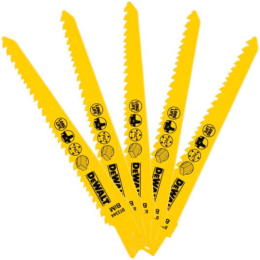 DeWalt DT2344-QZ 152mm Bi-Metal Reciprocating Saw Blades - For Fine, Fast Cuts In Wood (S711VF) Pack x 5