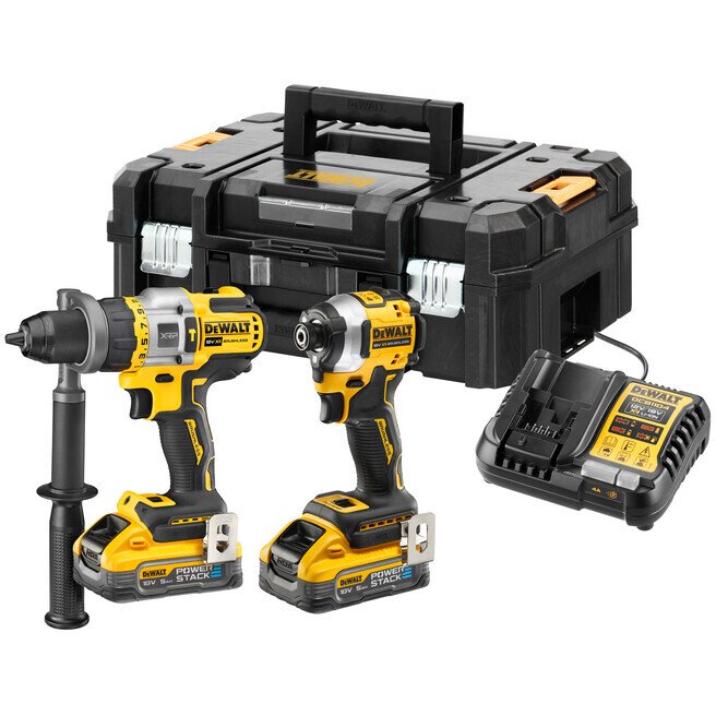 DeWalt DCK2052H2T-GB 18V XR Brushless 2 Piece Kit, 2 x Powerstack Batteries And TSTAK 