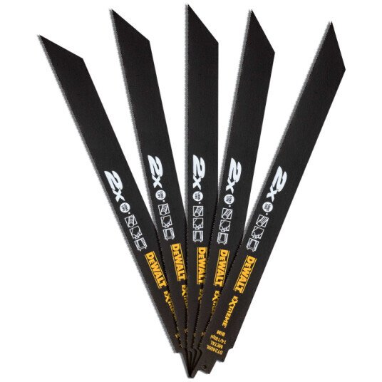 DeWalt DT2409L-QZ 2X Life Metal Reciprocating Blades 305mm 14/18 TPI  Pack x 5