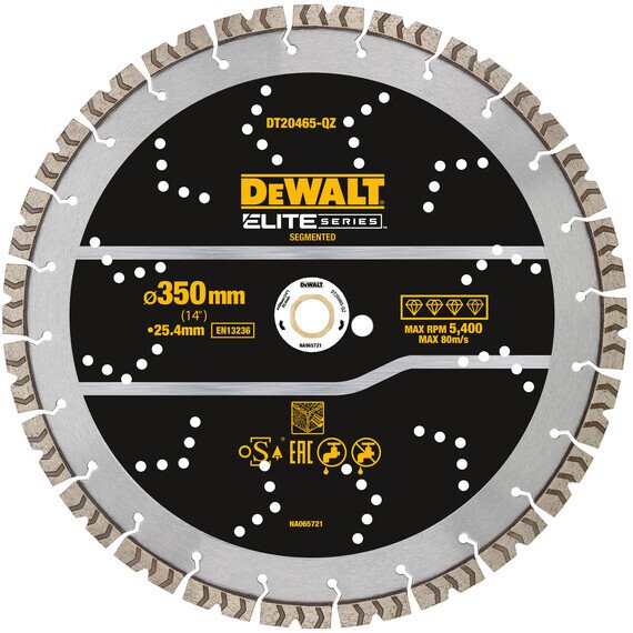DeWalt DT20465-QZ Elite Series™ Rebar Concrete Diamond Segmented Wheel 350mm x 25.4mm